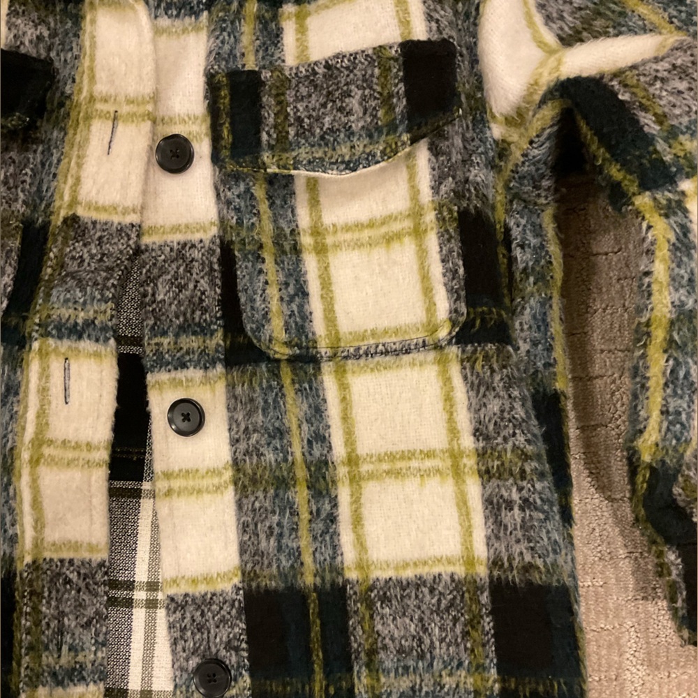 Plaid Button-Up Jacket